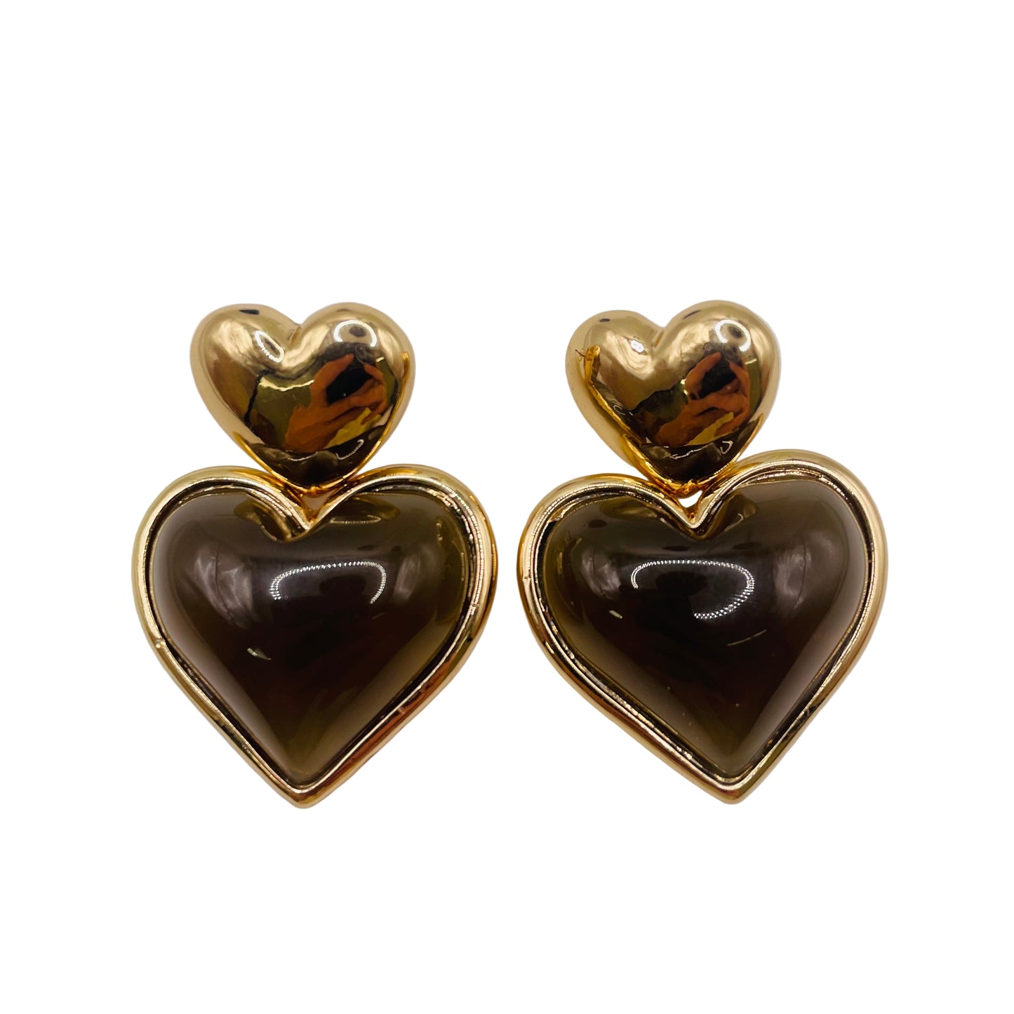 JI JOYA VENTA AL POR MAYOR,Pendientes de doble corazón