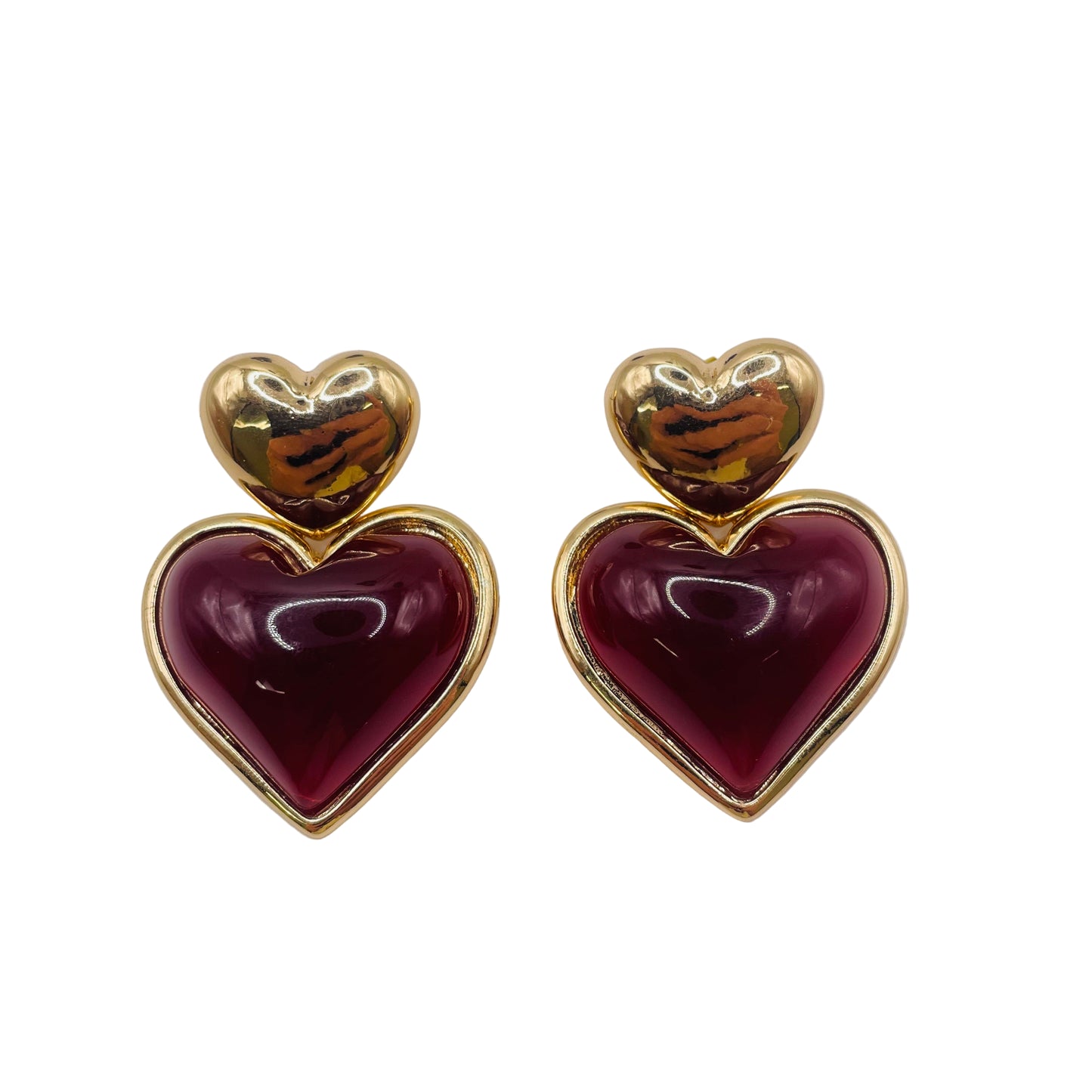 JI JOYA VENTA AL POR MAYOR,Pendientes de doble corazón