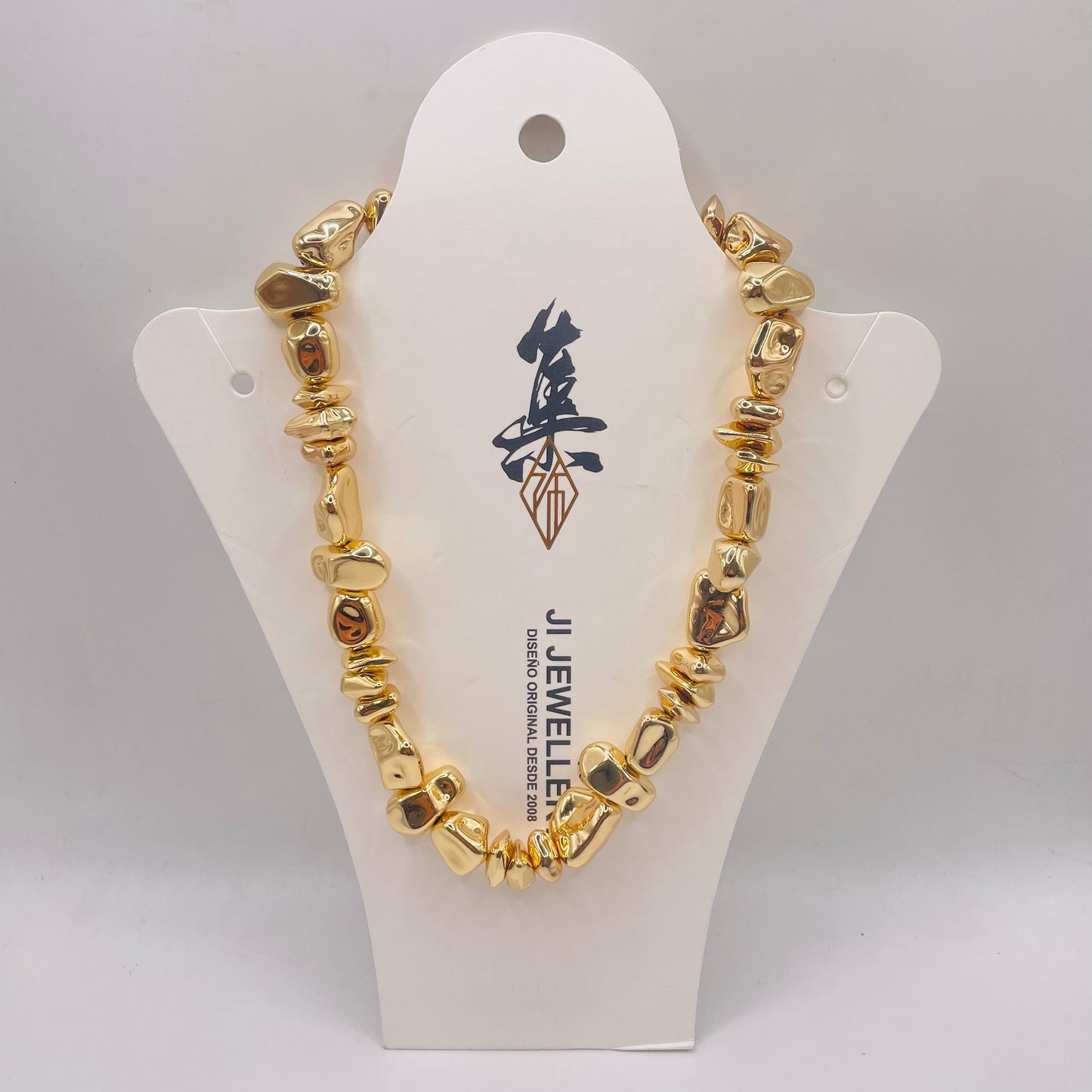 JI JOYA VENTA AL POR MAYOR,Conjunto de collar y pendientes de cuentas irregulares