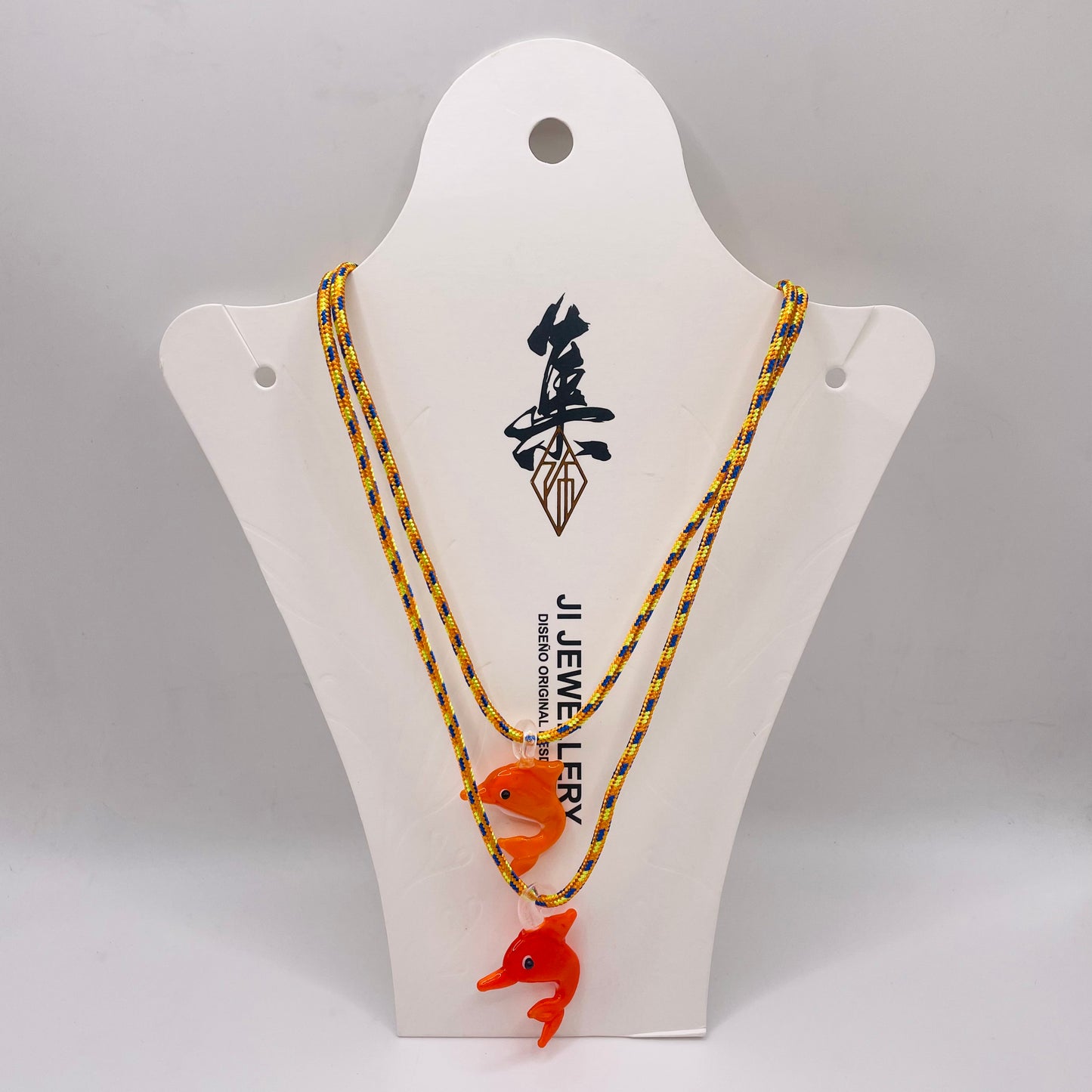 JI JOYA VENTA AL POR MAYOR,Collar con colgante doble de delfines